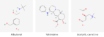 Molecular structures of Albuterol, Yohimbine and Acetyl-L-carnitine