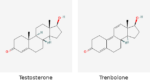 Molecular structures of Testosterone and Trenbolone