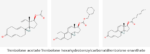 Molecular structures of Trenbolone acetate, Trenbolone hexahydrobenzylcarbonate and Trenbolone enanthate